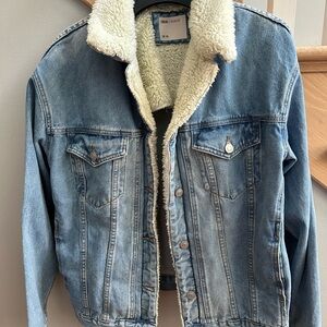 ASOS Denim Jacket with White Sherpa Lining